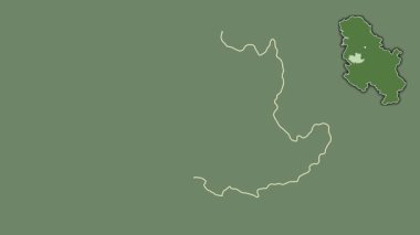 Sırbistan 'ın Kolubarski kenti, sürülmüş ve izole edilmiş. Uydu