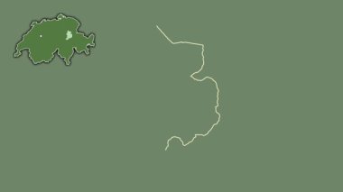 Glarus, İsviçre, soyutlanmış ve soyutlanmış. Uydu