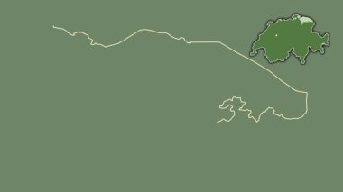 Thurgau, İsviçre, boşaltılmış ve izole edilmiş. Uydu