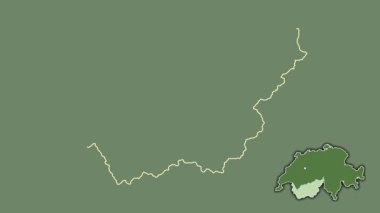 Valais, İsviçre, boşaltılmış ve izole edilmiş. Uydu