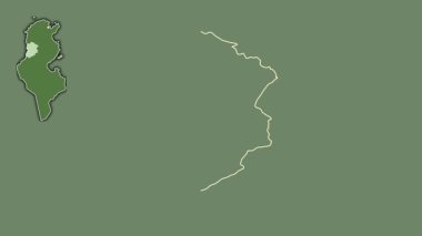 Kasserine, Tunus, sürülmüş ve izole edilmiş. Uydu