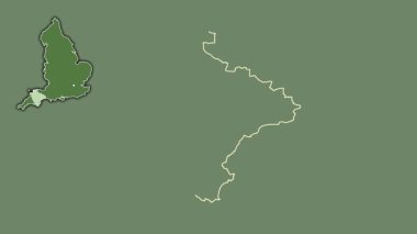 Devon, İngiltere - Büyük Britanya, dışlanmış ve izole edilmiş. Uydu