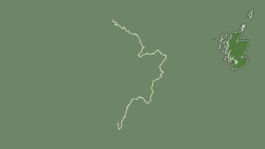 Doğu Ayrshire, İskoçya - Büyük Britanya, çıkarılmış ve izole edilmiş. Uydu