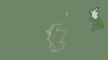 İskoçya, Birleşik Krallık, çıkarılmış ve izole edilmiş. Uydu