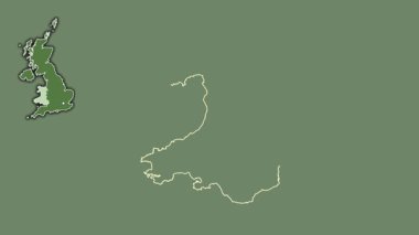 Galler, Birleşik Krallık, çıkarılmış ve izole edilmiş. Uydu