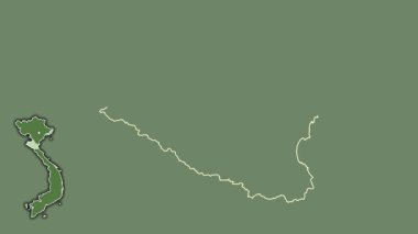 Nghe An, Vietnam, çıkarılmış ve izole edilmiş. Uydu