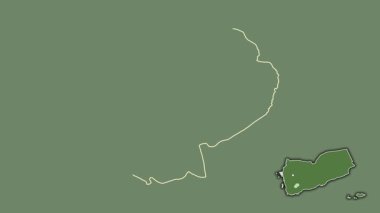 Al Dali ', Yemen, soyutlanmış ve soyutlanmış. Uydu