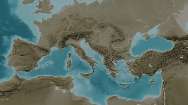 Adriyatik Denizi. Sepya haritası. Patterson Silindiri. Diyagram