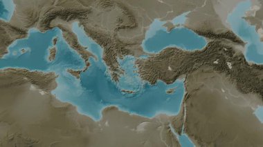 Ege Denizi. Sepya haritası. Patterson Silindiri. Diyagram