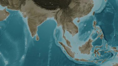 Andaman (Burma) Denizi. Sepya haritası. Patterson Silindiri. Diyagram