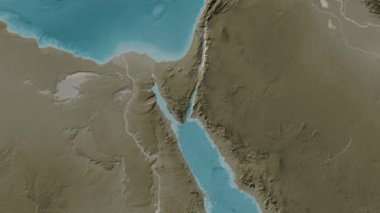 Akabe Körfezi. Sepya haritası. Patterson Silindiri. Diyagram