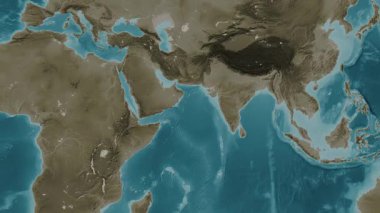 Arap Denizi. Sepya haritası. Patterson Silindiri. Diyagram