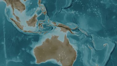 Arafura Denizi. Sepya haritası. Patterson Silindiri. Diyagram