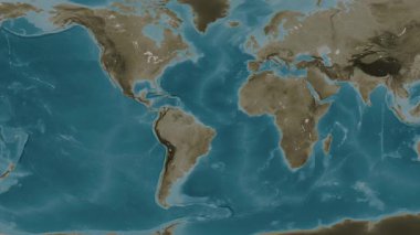 Atlantik Okyanusu. Sepya haritası. Patterson Silindiri. Diyagram