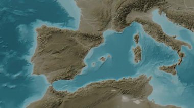 Balear Denizi. Sepya haritası. Patterson Silindiri. Diyagram