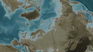 Barents Denizi. Sepya haritası. Patterson Silindiri. Diyagram