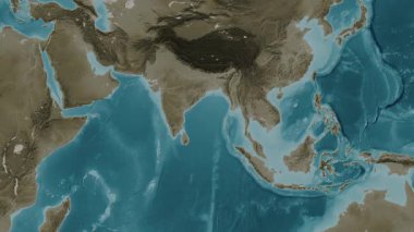 Bengal Körfezi. Sepya haritası. Patterson Silindiri. Diyagram