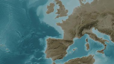 Biscay Körfezi. Sepya haritası. Patterson Silindiri. Diyagram