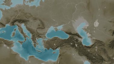 Karadeniz. Sepya haritası. Patterson Silindiri. Diyagram