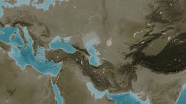 Hazar Denizi. Sepya haritası. Patterson Silindiri. Diyagram