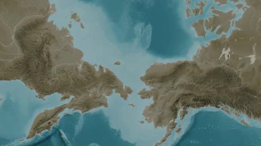 Chukchi Denizi. Sepya haritası. Patterson Silindiri. Diyagram