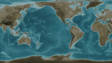 Doğu Pasifik Okyanusu. Sepya haritası. Patterson Silindiri. Diyagram