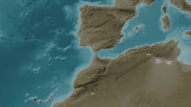 Cebelitarık Boğazı. Sepya haritası. Patterson Silindiri. Diyagram