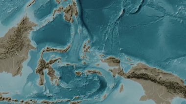 Halmahera Denizi. Sepya haritası. Patterson Silindiri. Diyagram