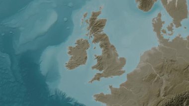 İrlanda Denizi ve St. George Kanalı. Sepya haritası. Patterson Silindiri. Diyagram