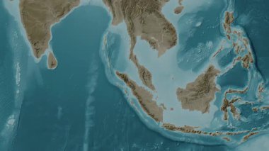 Malacca Boğazı. Sepya haritası. Patterson Silindiri. Diyagram