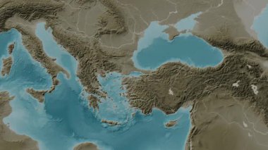 Marmara Denizi. Sepya haritası. Patterson Silindiri. Diyagram