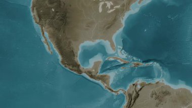 Meksika Körfezi. Sepya haritası. Patterson Silindiri. Diyagram