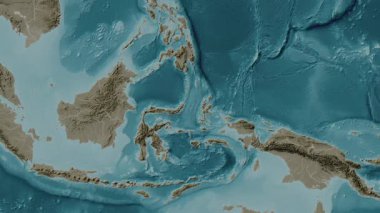 Molukka Denizi. Sepya haritası. Patterson Silindiri. Diyagram