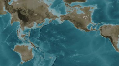 Kuzey Pasifik Okyanusu. Sepya haritası. Patterson Silindiri. Diyagram