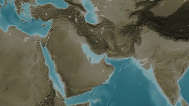 Basra Körfezi. Sepya haritası. Patterson Silindiri. Diyagram