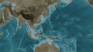 Filipin Denizi. Sepya haritası. Patterson Silindiri. Diyagram