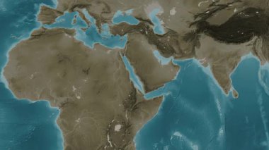 Kızıl Deniz. Sepya haritası. Patterson Silindiri. Diyagram