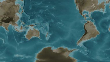 Güney Pasifik Okyanusu. Sepya haritası. Patterson Silindiri. Diyagram