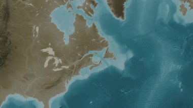 St. Lawrence Körfezi. Sepya haritası. Patterson Silindiri. Diyagram