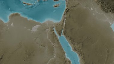 Süveyş Körfezi. Sepya haritası. Patterson Silindiri. Diyagram