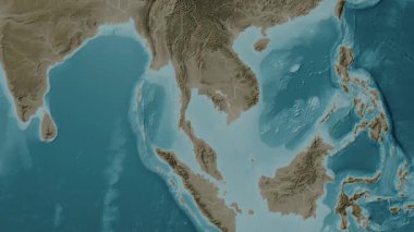 Tayland Körfezi. Sepya haritası. Patterson Silindiri. Diyagram