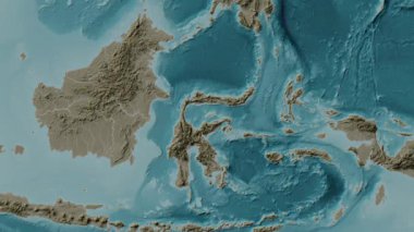 Tomini Körfezi. Sepya haritası. Patterson Silindiri. Diyagram