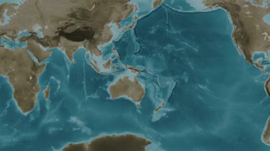 Batı Pasifik Okyanusu. Sepya haritası. Patterson Silindiri. Diyagram