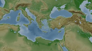 Ege Denizi. Soluk bir harita. Patterson Silindiri. Konum