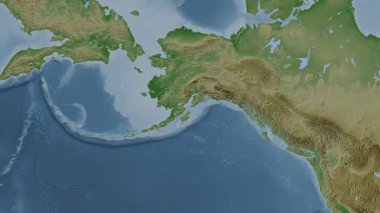 Alaska Körfezi. Soluk bir harita. Patterson Silindiri. Konum