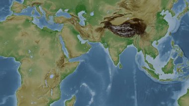 Arap Denizi. Soluk bir harita. Patterson Silindiri. Konum