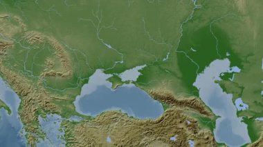 Azov Denizi. Soluk bir harita. Patterson Silindiri. Konum