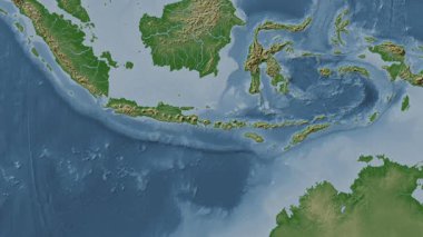 Bali Denizi. Soluk bir harita. Patterson Silindiri. Konum