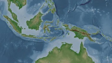 Banda Denizi. Soluk bir harita. Patterson Silindiri. Konum