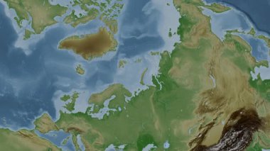 Barents Denizi. Soluk bir harita. Patterson Silindiri. Konum